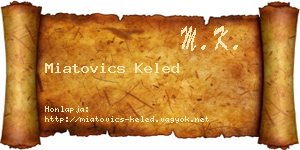 Miatovics Keled névjegykártya